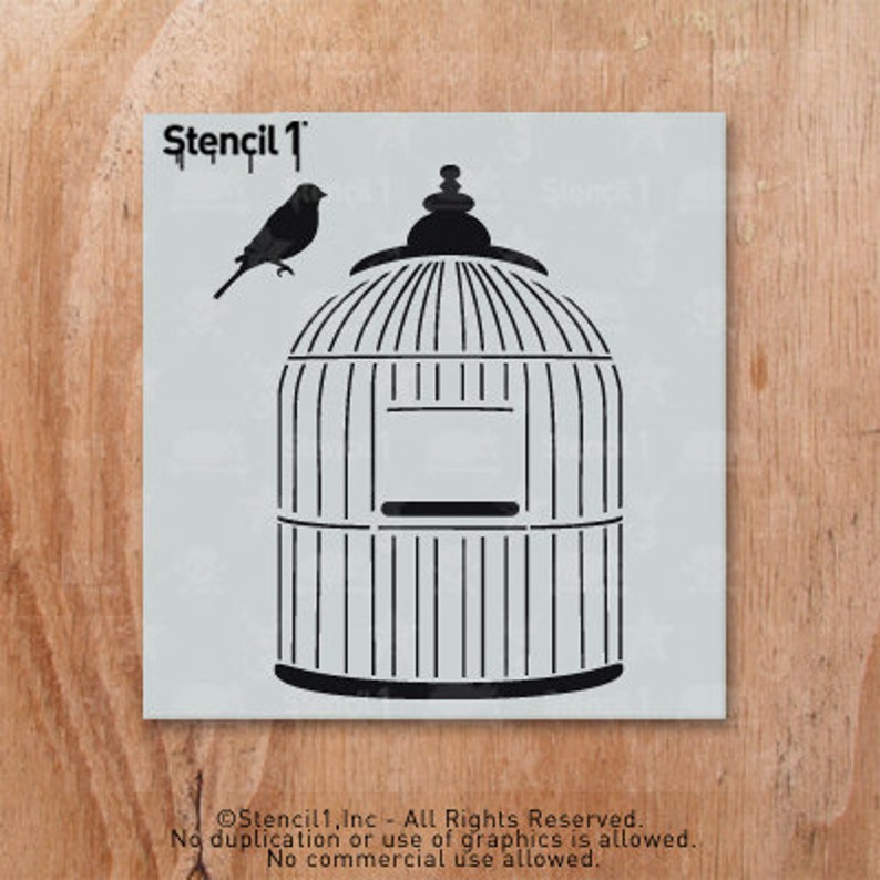 Bird Cage Stencil Reusable Craft DIY Stencils Etsy bird-cages-mini-craft-stencil