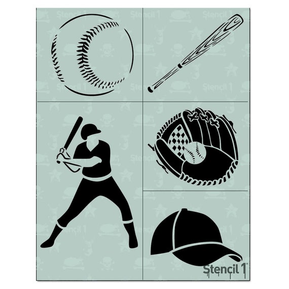 Baseball 4 Pack Stencil Reusable Craft &amp; DIY Stencils - Etsy