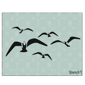 Seaguls Stencil- Reusable Craft & DIY Stencils- S1_01_07 -8.5x11- By Stencil1