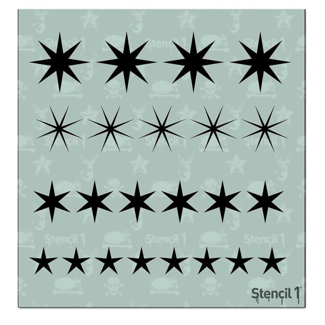 Rows of Stars Repeat Pattern Stencil - Reusable Craft & DIY Stencils ...