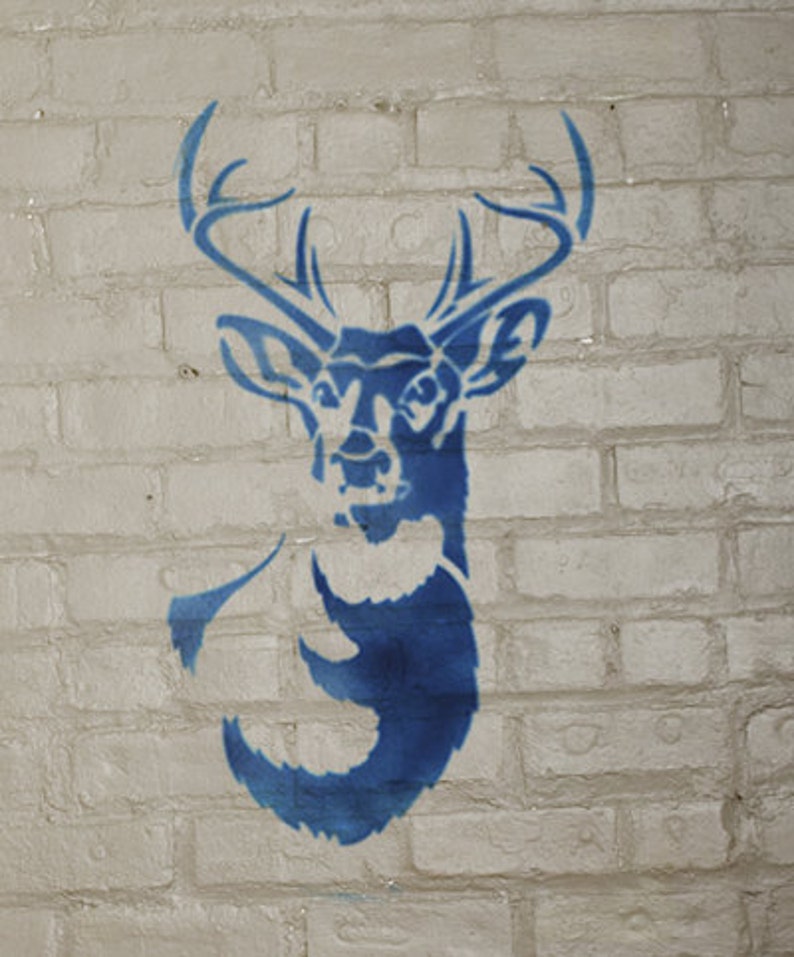 Stencil1 Large Antlered Deer stencil S1_01_52L image 1