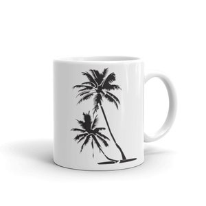 Palm Tree Mug by Stencil1 Coffee Tea Mug | Tropical | Nature | Ceramic Gifts | Beach | Tea Drinker | Housewarming Gifts | Kitchen