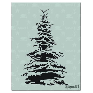 Snowy Pine, Holiday, Christmas, Tree, Stencil- Reusable Craft & DIY Stencils- S1_01_81 -8.5x11- By Stencil1