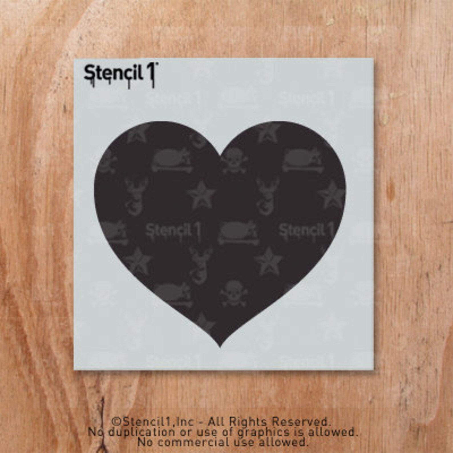Tattoo Heart Stencil Reusable Craft &amp; DIY Stencils - Etsy