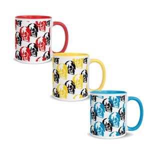 Monochrome Skull Mug Colorful | Ceramic gift | Pattern Cup | Tea Drinker | Coffee | Housewarming Gifts | Kitchen | Vintage Punk