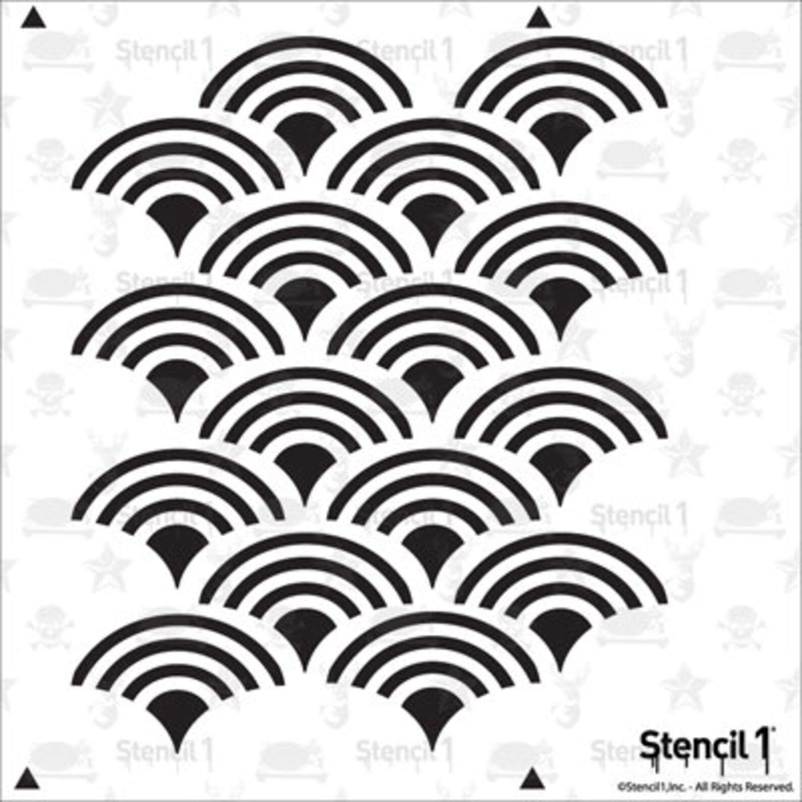 Scallop Repeat Pattern Wall Stencil Reusable Craft &DIY Etsy