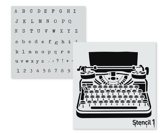 Typewriter Stencil Bundle - Reusable Craft & DIY Stencils - S1_TW_BDL2 - By Stencil1