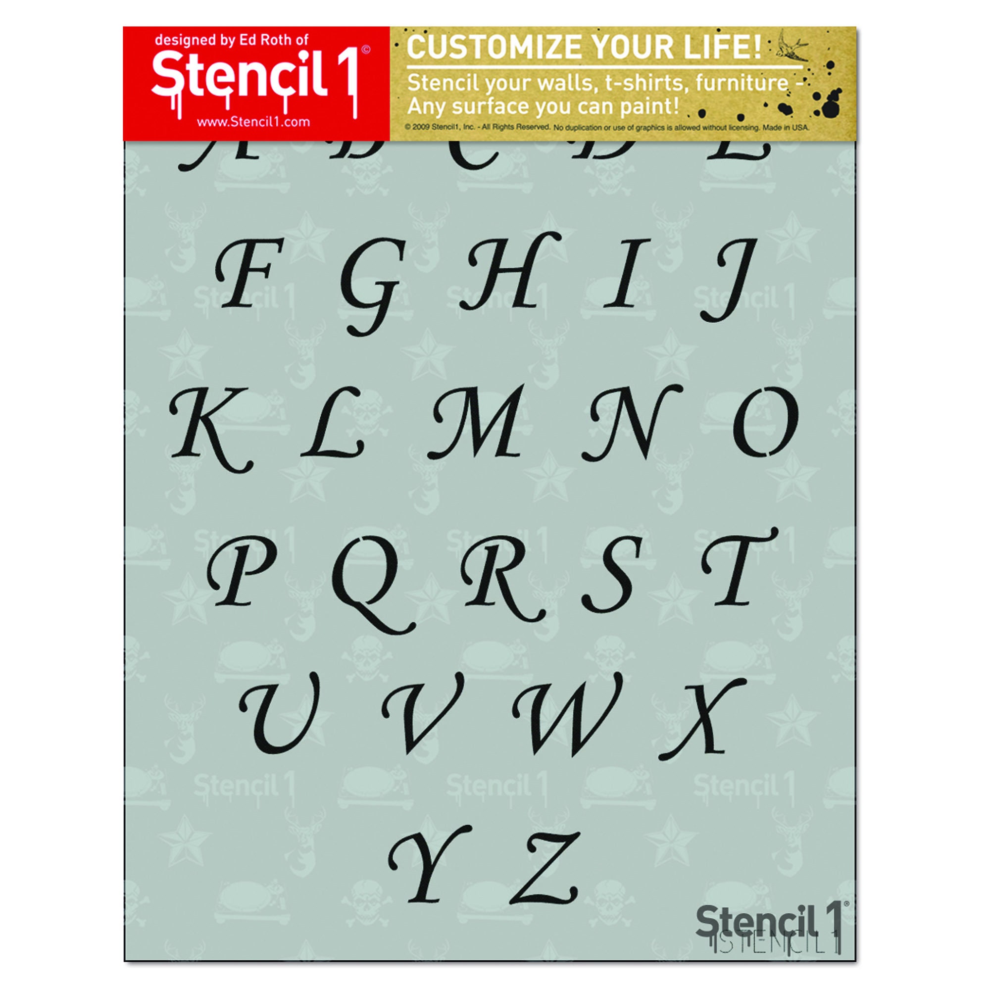 Letter Stencils for Painting on Wood- Reusable Cursive Letter and