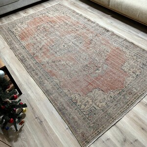 5x9 Red Antique Rug, Turkish Rug, Red Rug, Area Rug, Bohemian Rug, Vintage RUg 5x9,Handmade, Handwoven, Wool, Home Decor, Housewarming Gift