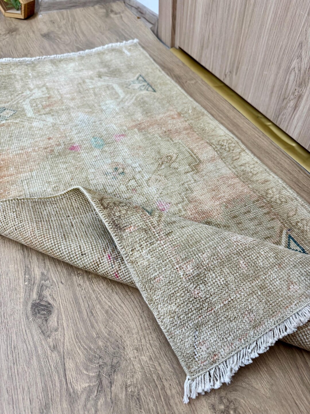 2x3 Vintage Neutral Rug, Turkish Rug, Oushak Rug, Door Mat, Handmade ...