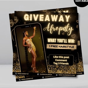 Special Giveaway Flyer, DIY Flyer Template Design, Milestone Contest Flyer, Win Product Raffle Ticket Flyer,Giveaway Flyer Template