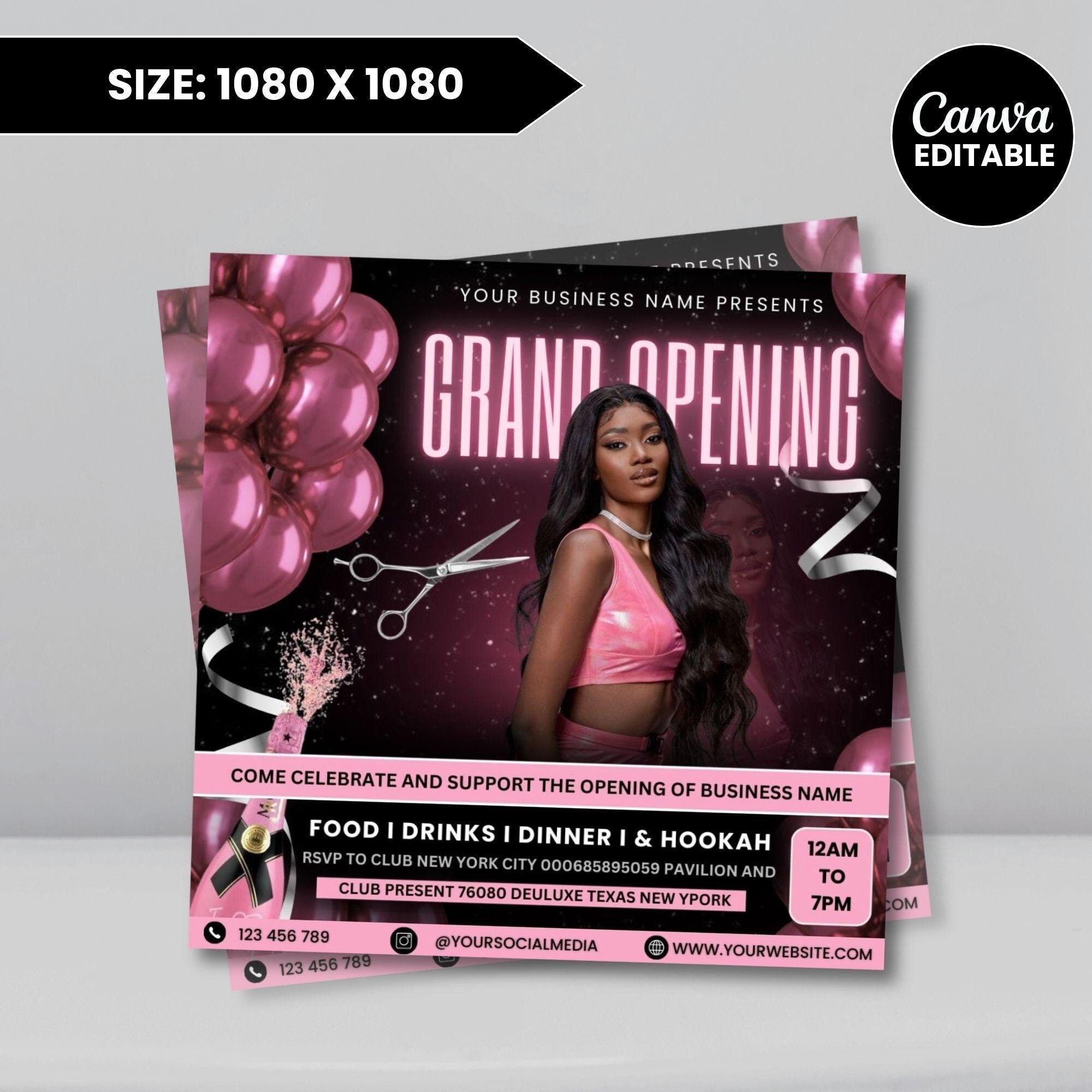 DIY Grand Opening Flyer Template Design, Coming Soon Flyer, Celebration ...