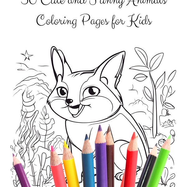 Livre de coloriage d'animaux drôles - 30 pages de coloriage d'animaux mignons et drôles pour les tout-petits et les enfants de 1 à 4 ans