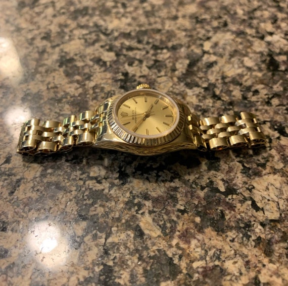 Ladies 14K Yellow Gold Rolex watch with Rare brac… - image 6