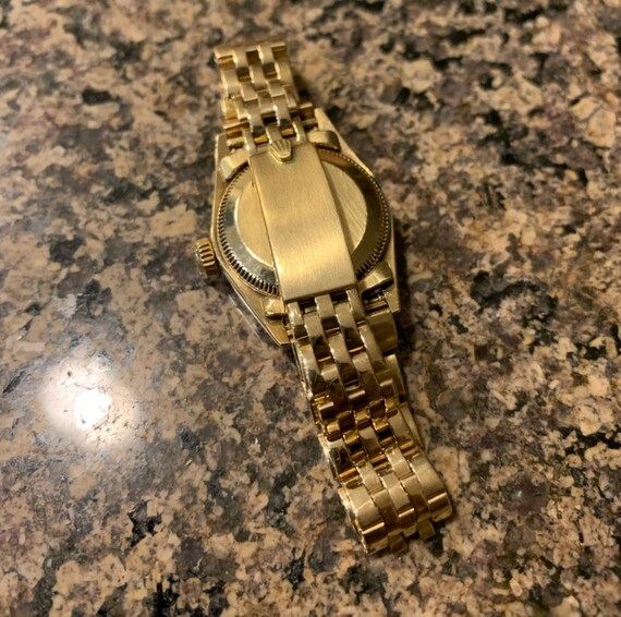 Ladies 14K Yellow Gold Rolex watch with Rare brac… - image 2