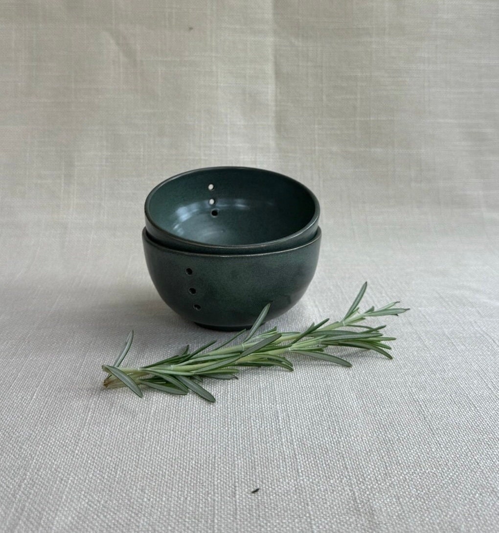Bol Effeuilleur Herbes Céramique Fait Main - Outil Pratique Pour Persil, Thym, Romarin, Lavable Lave-Vaisselle