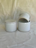 Hand thrown ceramic butter cellar / butter crock / french style butter dish / butter keeper finished in soft white glaze