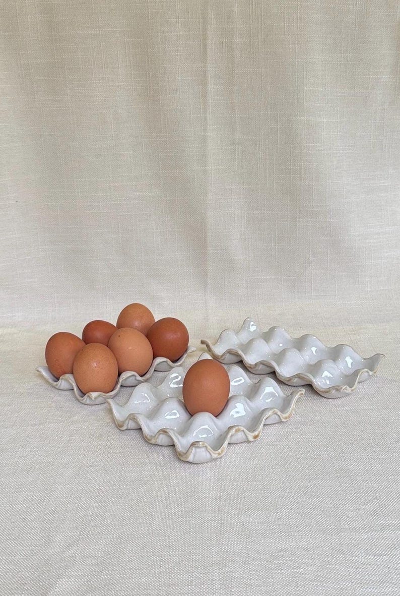 Handmade ceramic egg holder / egg tray / egg organizer