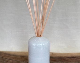 Hand Thrown Ceramic Bud Vase: Reed Diffuser with Reeds