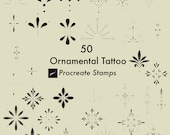 Ornamental Tattoo Procreate Stamps | Procreate Brushes | Procreate Stamps | Tattoo Stamps | Tattoo Procreate | Tattoo Stencil