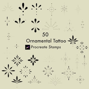 Ornamental Tattoo Procreate Stamps | Procreate Brushes | Procreate Stamps | Tattoo Stamps | Tattoo Procreate | Tattoo Stencil