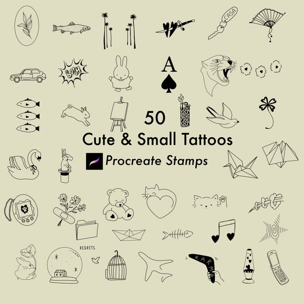 Small Tattoo Stencils - Etsy