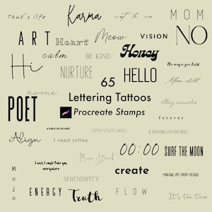 Sellos de procreación de letras ? Sellos de pincel procreados ? Tatuaje Procrear | Sellos procreados ? Pinceles para letras | Plantilla de tatuaje