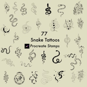 Ormtatuering Procreate-stämplar | Procreate-penslar | Procreate-stämplar | Tatueringsstämplar | Tatuering Procreate | Tatueringsschabloner | Partatuering