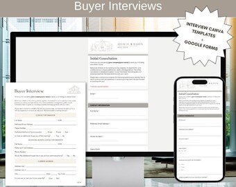 Einkäuferinterview | Grundbesitz Google Form + druckbare Canva-Vorlage | Makler-Optimierung und Kundenbindung