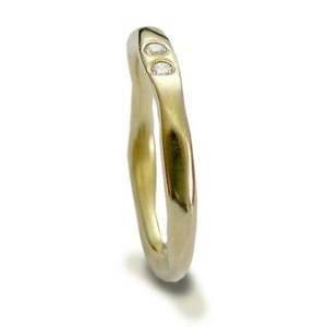 Solid Gold Wedding Band, 14k Yellow Gold ring, Engagement Ring, Diamond engagement ring, Simple Gold Band,bohemian Ring Ensemble. RG1593X image 3