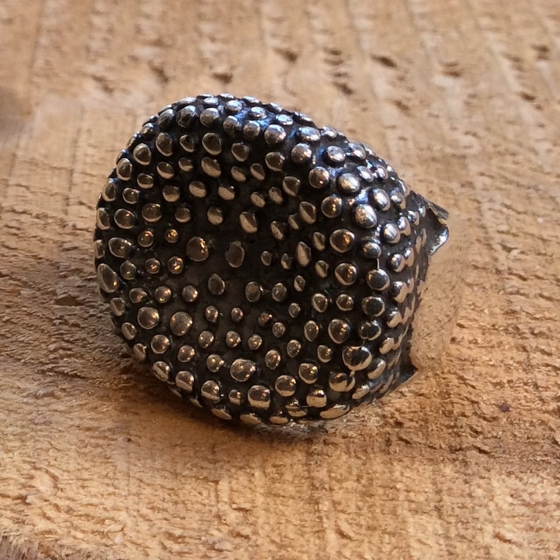 Chunky Silver Ring Dotted Silver Ring Cocktail Ring Big - Etsy