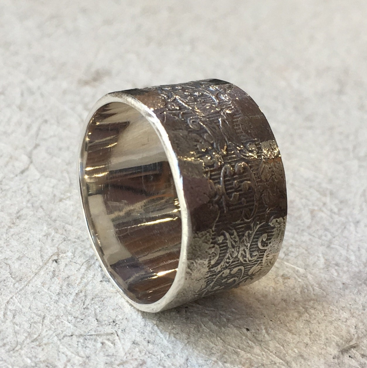 Sterling Silver Band, Wide Band, Oxidized Band, Wedding Ring
