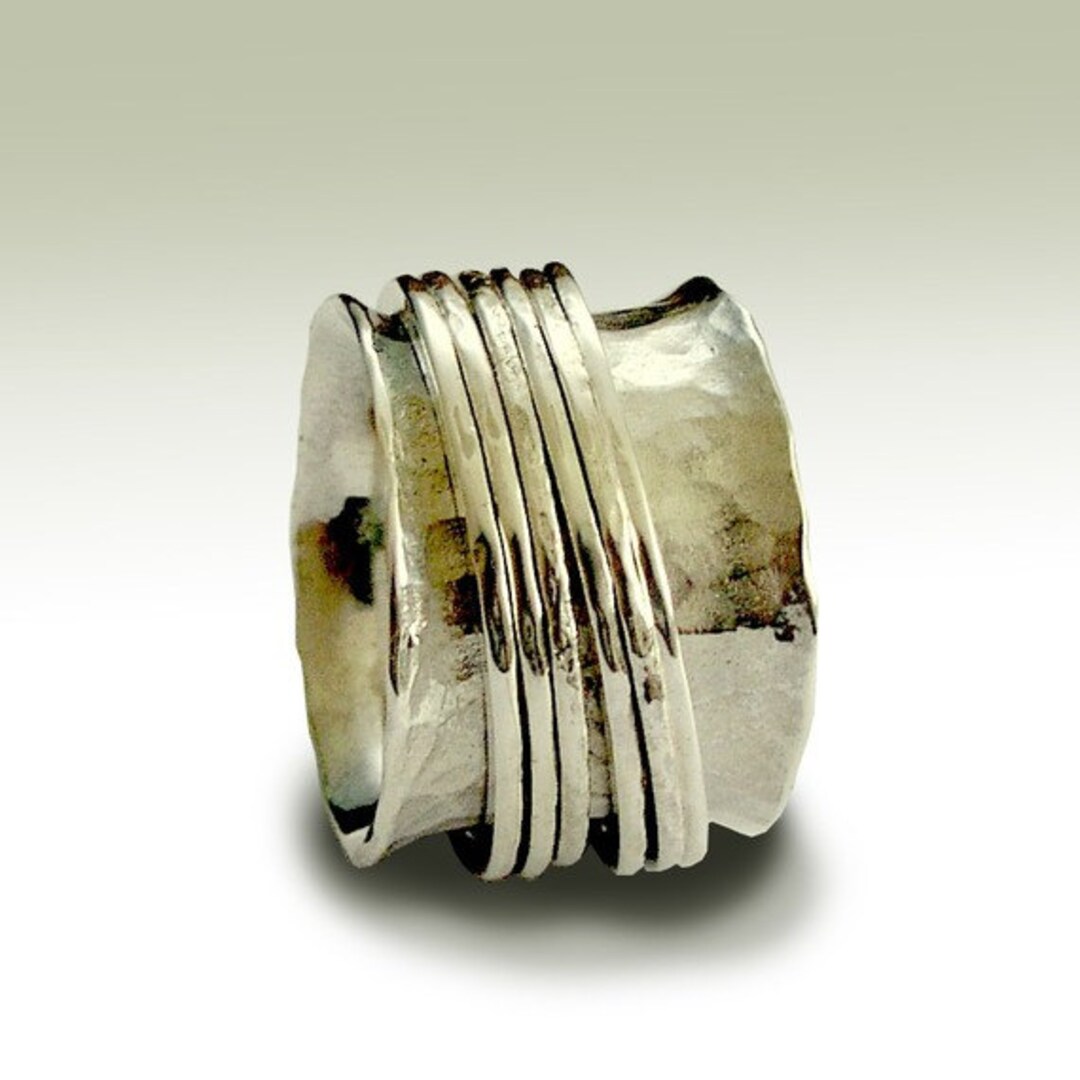 指輪・リング JOHO resonance ring Meditation Ring, Spinner Ring, Silver Wedding Band, Bohemian