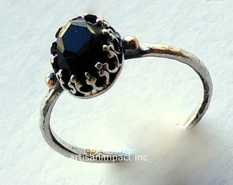 Onyx ring, Gemstone Ring, Silver gold Ring, Sterling Silver Ring, Stone Ring, black stone Ring, engagement Ring, crown ring - Desired R2125