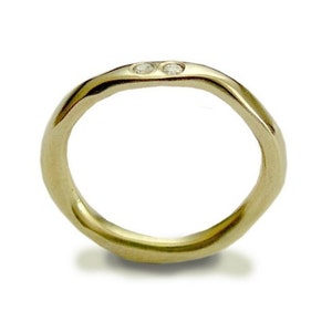 Solid Gold Wedding Band, 14k Yellow Gold ring, Engagement Ring, Diamond engagement ring, Simple Gold Band,bohemian Ring Ensemble. RG1593X image 1