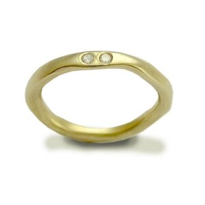 Solid Gold Wedding Band, 14k Yellow Gold ring, Engagement Ring, Diamond engagement ring, Simple Gold Band,bohemian Ring Ensemble. RG1593X image 2