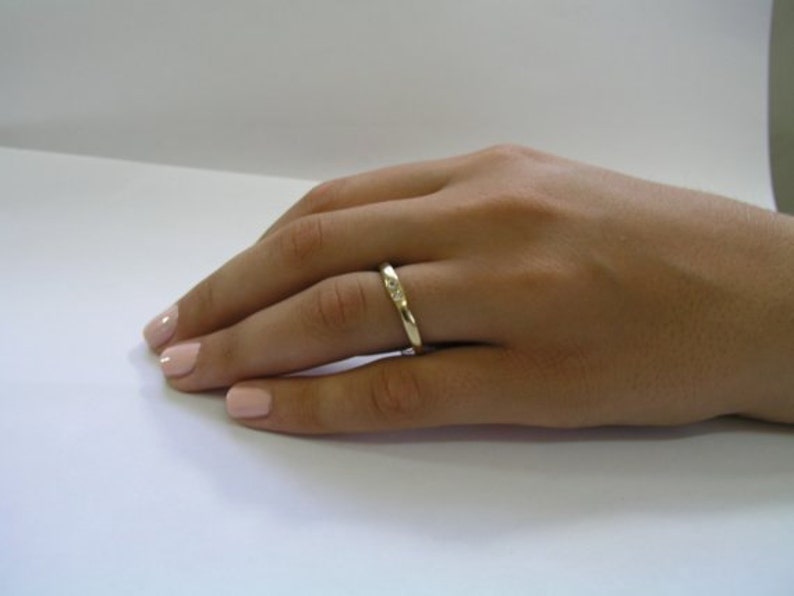 Solid Gold Wedding Band, 14k Yellow Gold ring, Engagement Ring, Diamond engagement ring, Simple Gold Band,bohemian Ring Ensemble. RG1593X image 4
