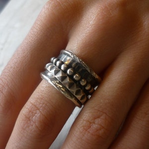 Mens Silver Ring, Stacking Rings, Spinner Ring, Wide Ring, Meditation ...