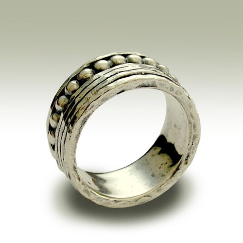 Spinners ring, stacking rings, meditation shops ring, Sterling silver ring, wedding band, silver band, wide silver band - Deep in my heart R1738B