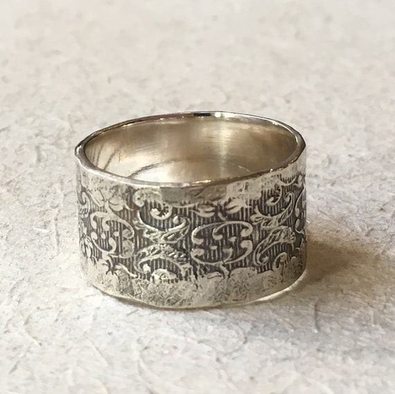 Sterling Silver Band, Wide Band, Oxidized Band, Wedding Ring