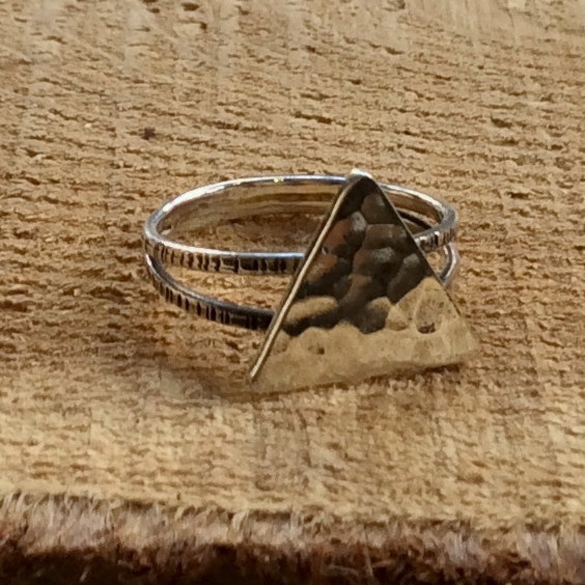 Triangle Ring Sterling Silver Band Stacking Band Stacking | Etsy