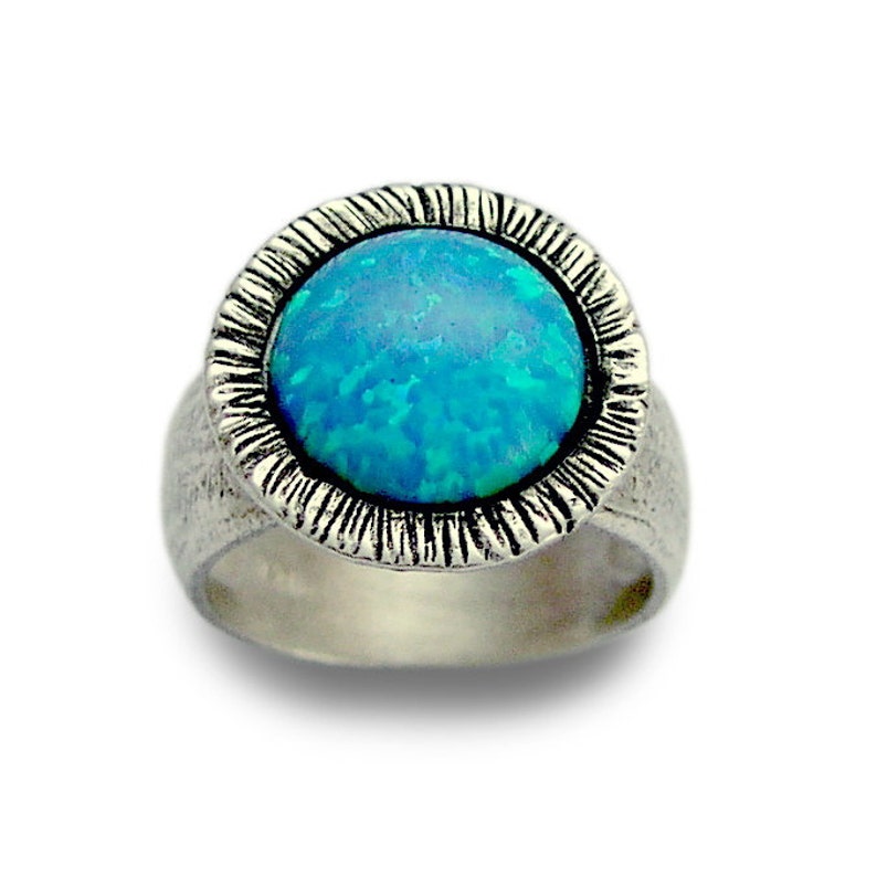 Sterling silver ring statement ring cocktail ring blue Etsy