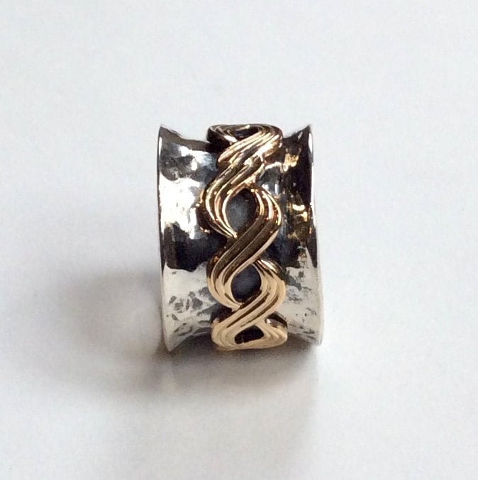 Oxidized Rope Twist Weave Spinner Ring New .925 Sterling Silver - Foto 6