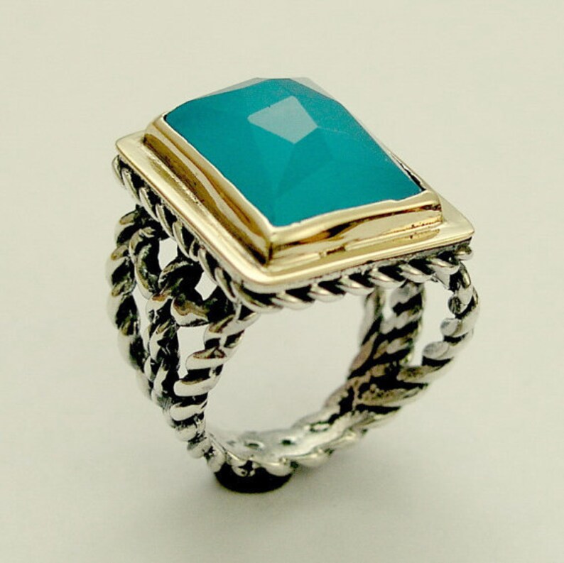 Sterling Silver Ring Silver Gold Ring Statement Ring Etsy