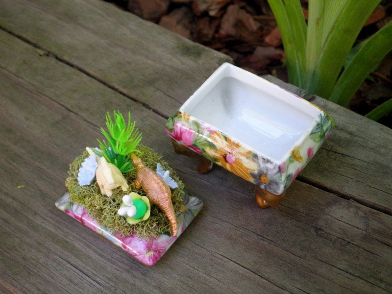 Dinosaur Ring Box / Jewelry Box Miniature Dino Collage Art Etsy