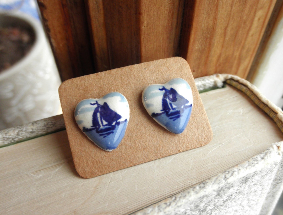 Heart and Boat Earrings