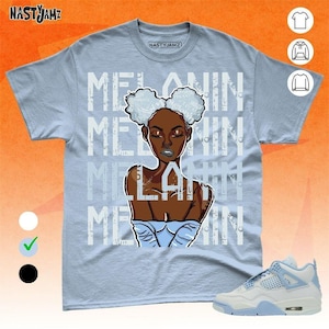 AJ 4 Forget Me Not Melanin Girl Blue White Unisex T-Shirt, Sweatshirt, Hoodie, Bella Canvas Shirt