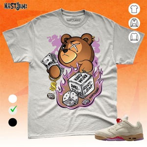 AJ 5 Low Peanut Butter Jelly Hustle Casino BER Natural Red Unisex T-Shirt, Sweatshirt, Hoodie, Bella Canvas Shirt