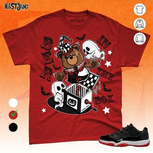 Camiseta unisex de lona roja AJ 11 Low Bred BER In The Box, sudadera con capucha - Bella Canvas Shirt Halloween