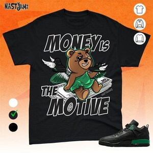 Spizike Pine Green Black Anthracite Money Motive Angel Shirt Match Sneaker, Bella Canvas Shirt